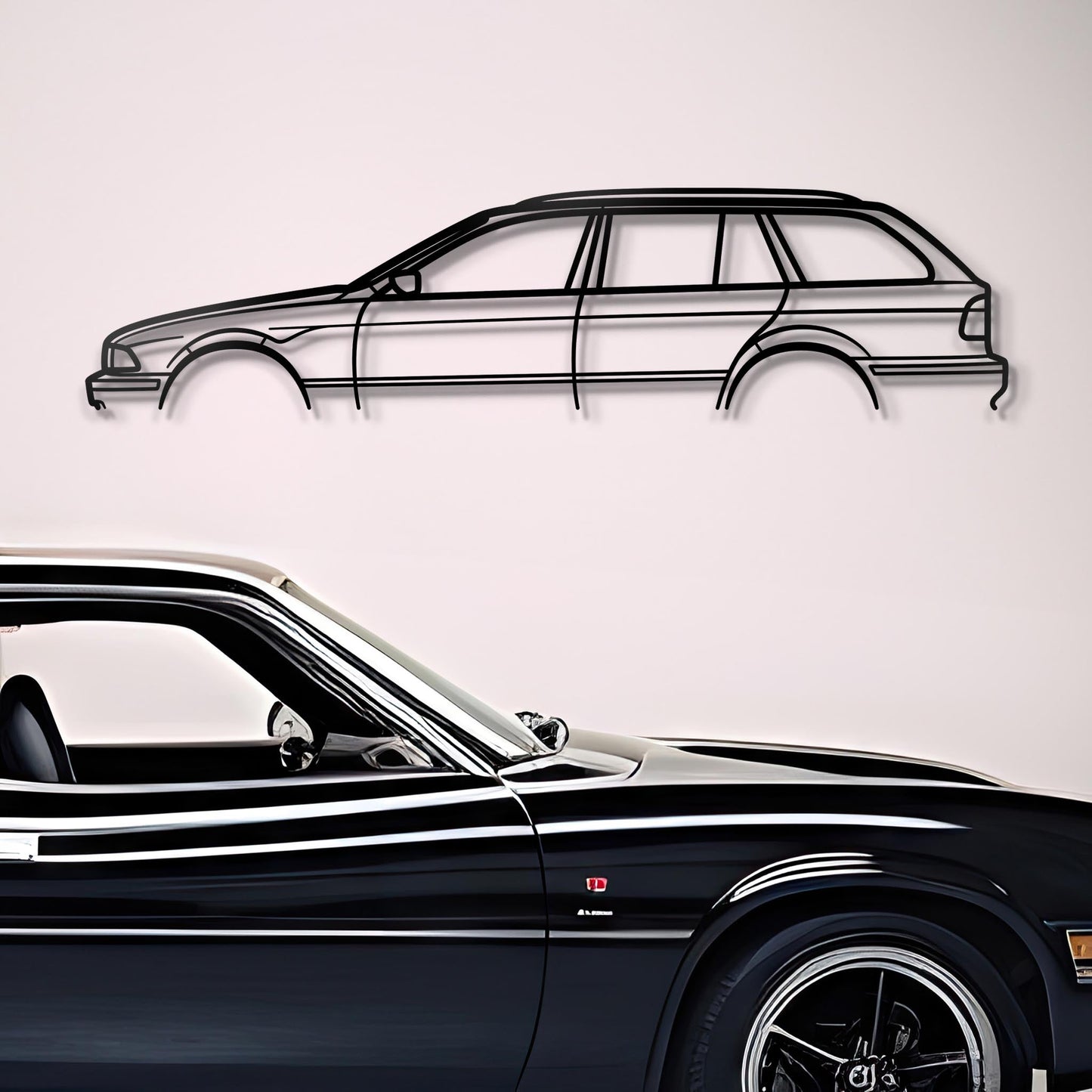 2001 E39 Wagon Cut Metal Silhouette