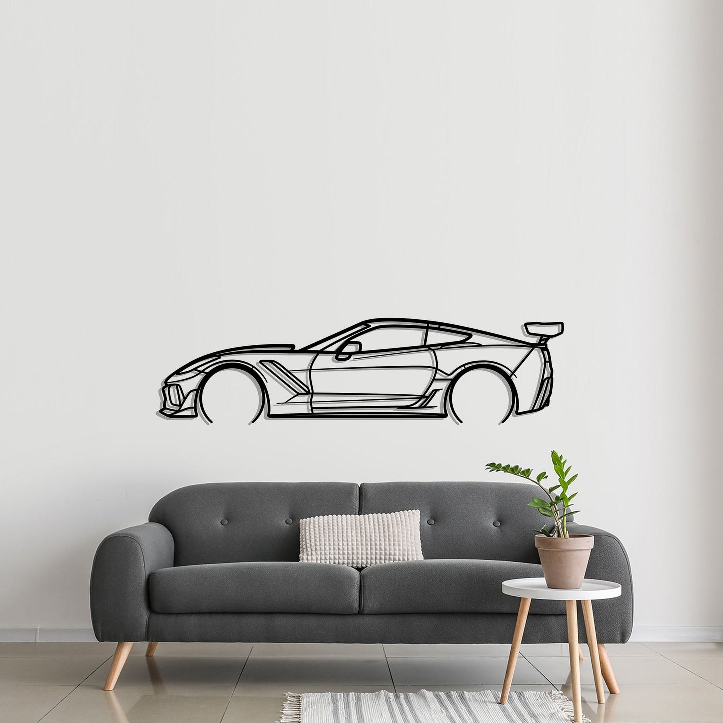 2019 Corvette ZR1 C7 Metal Silhouette