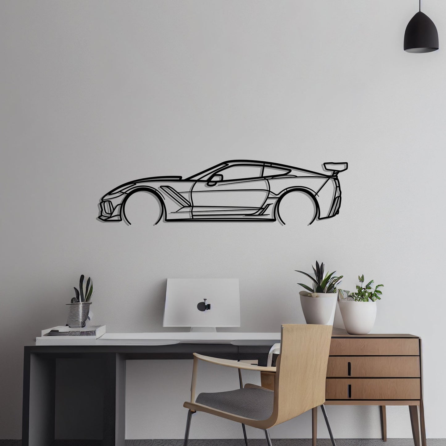 2019 Corvette ZR1 C7 Metal Silhouette