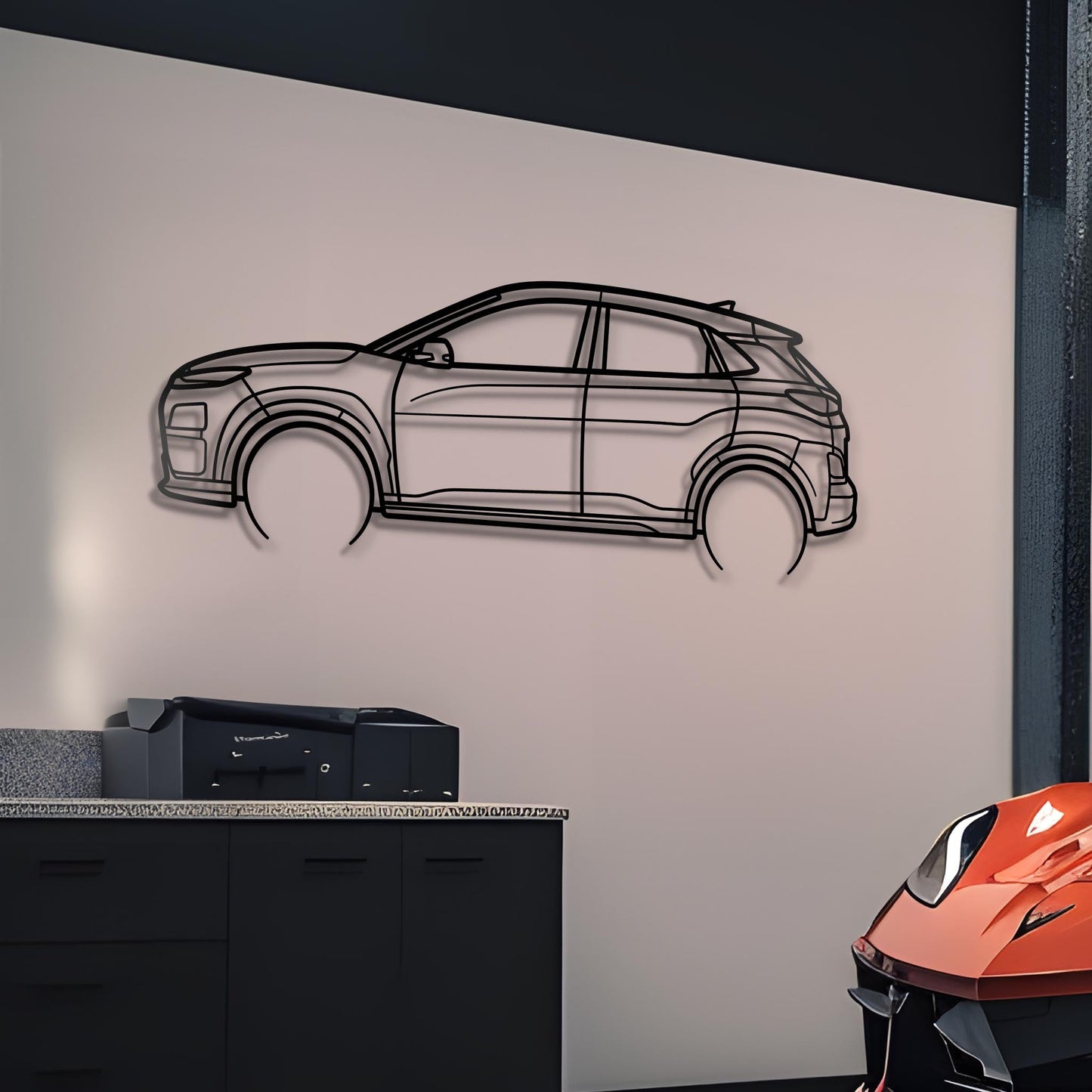 2021 Kona EV Metal Silhouette