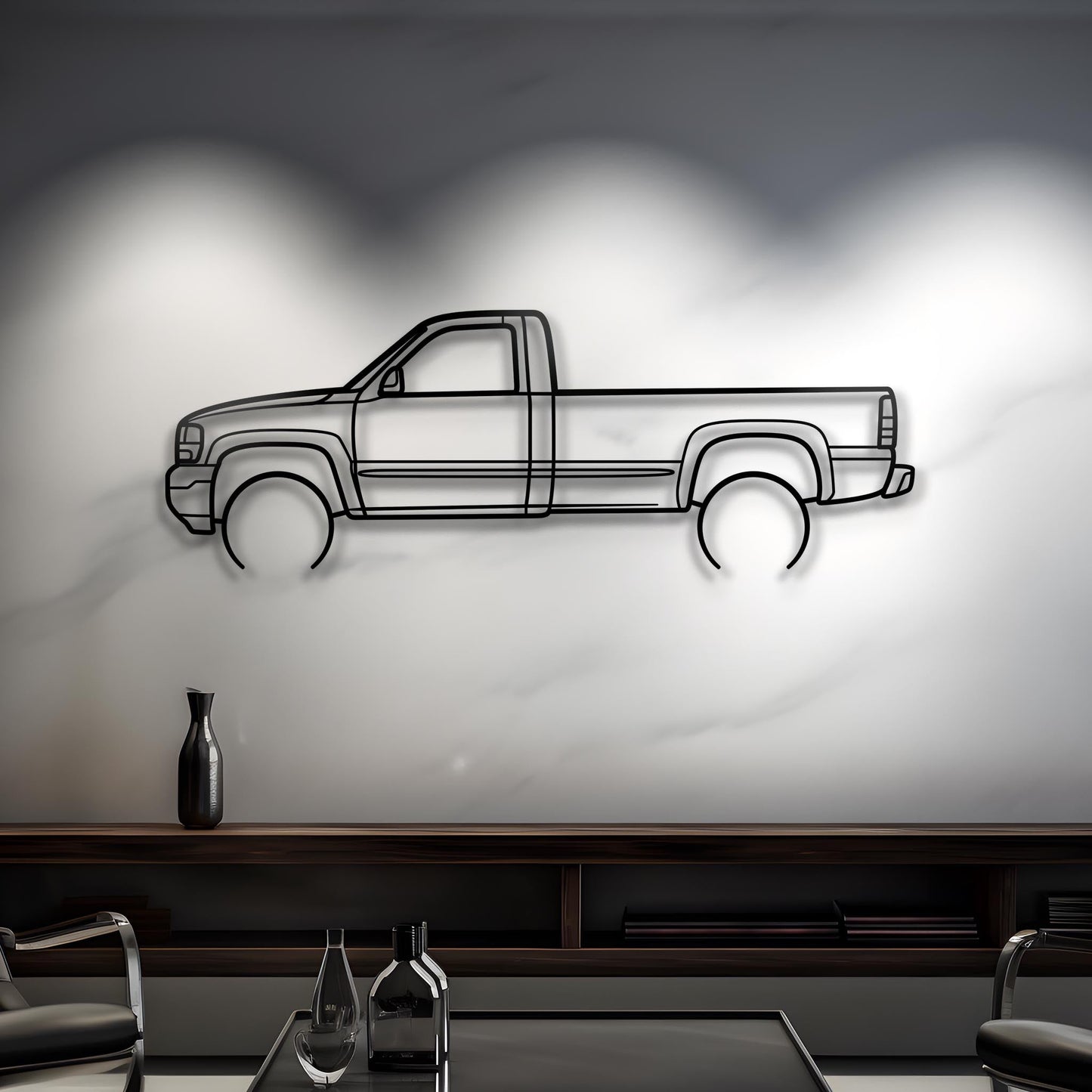 2001 Sierra 2500 HD Metal Silhouette