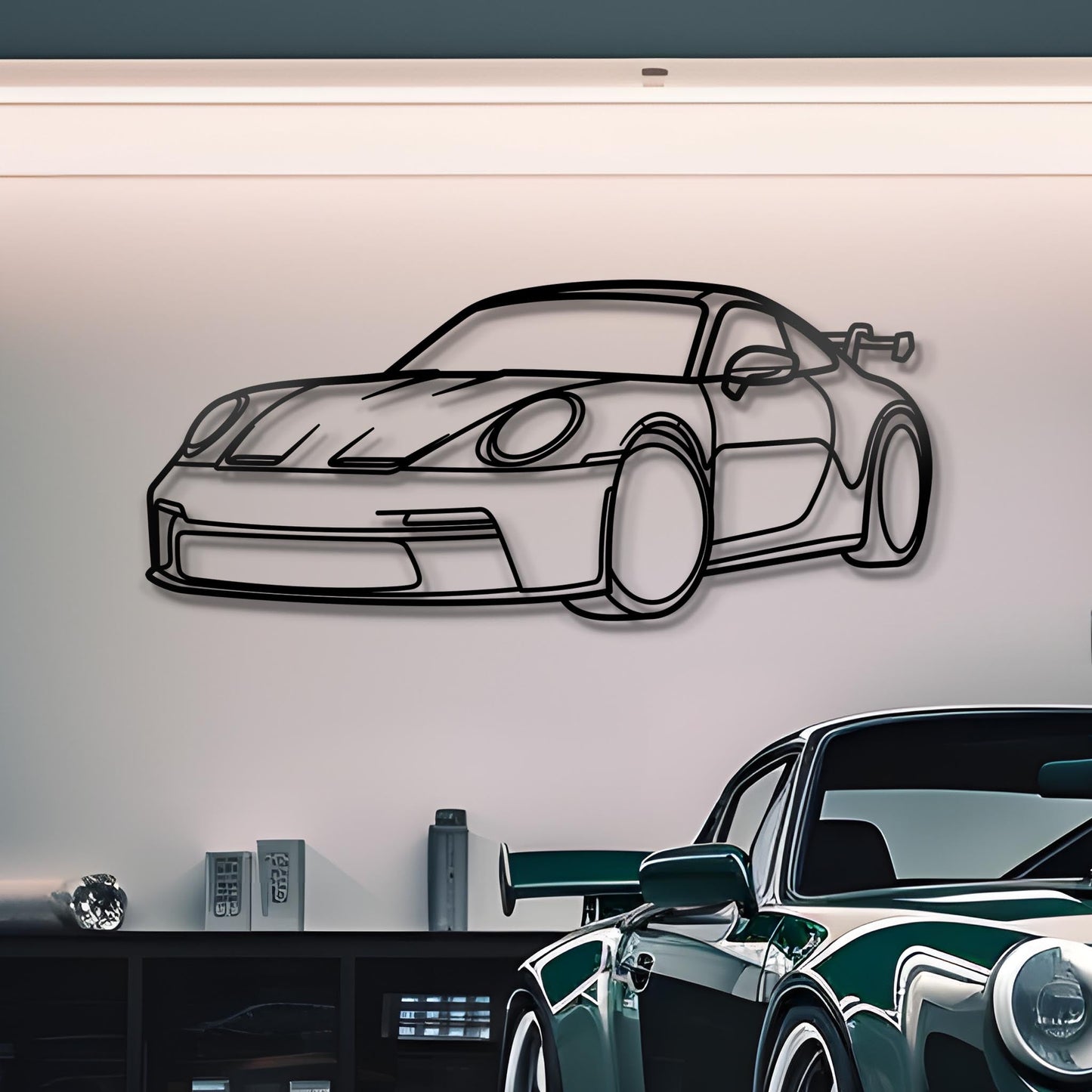 2023 911 (992) GT3 Diagonal Metal Silhouette