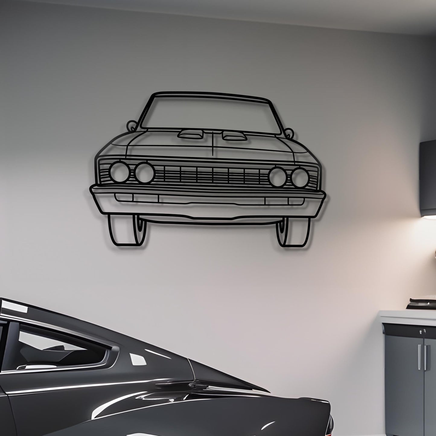 1967 Chevelle SS Front Metal Silhouette