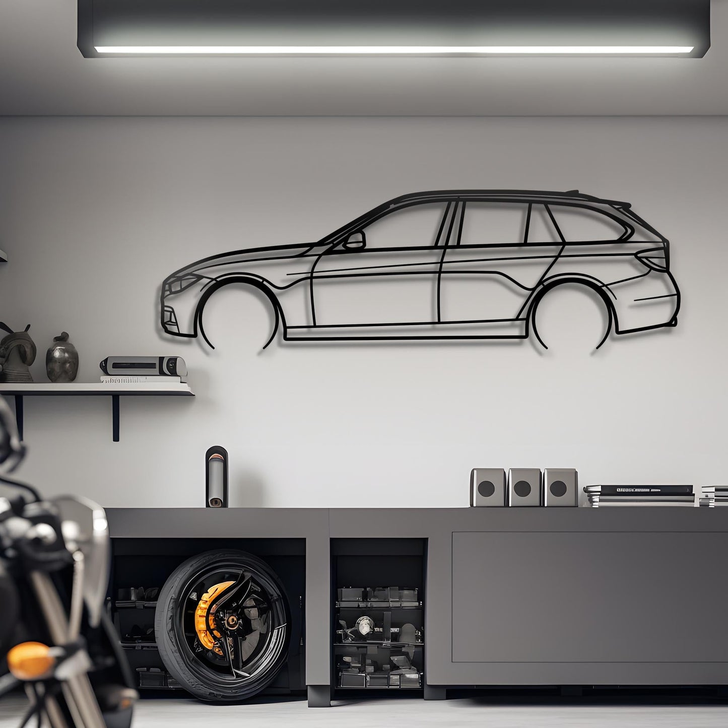 2015 328i X Drive Metal Silhouette