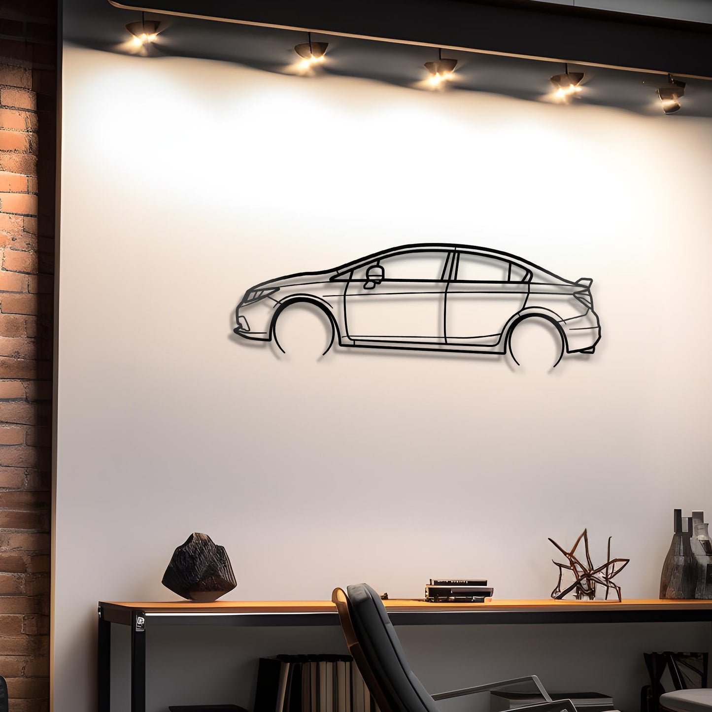 2014 Civic Si Sedan Metal Silhouette