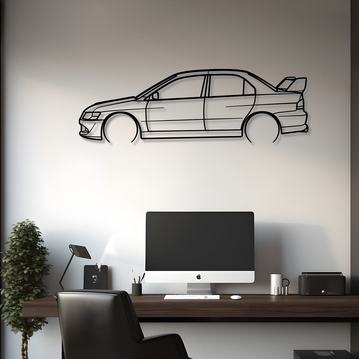 2004 Lancer Evolution Metal Silhouette