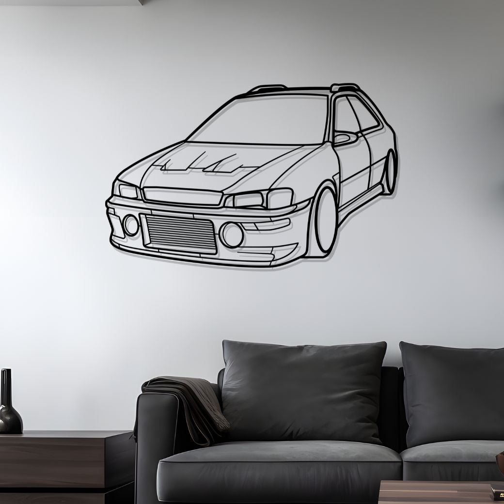 1996 WRX STi GF8 Diagonal Metal Silhouette