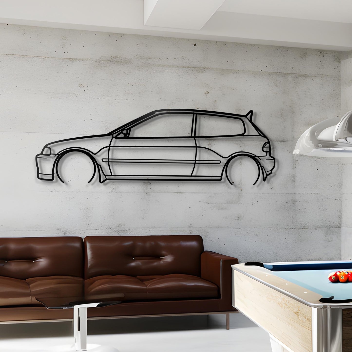 1994 Civic Hatchback Metal Silhouette