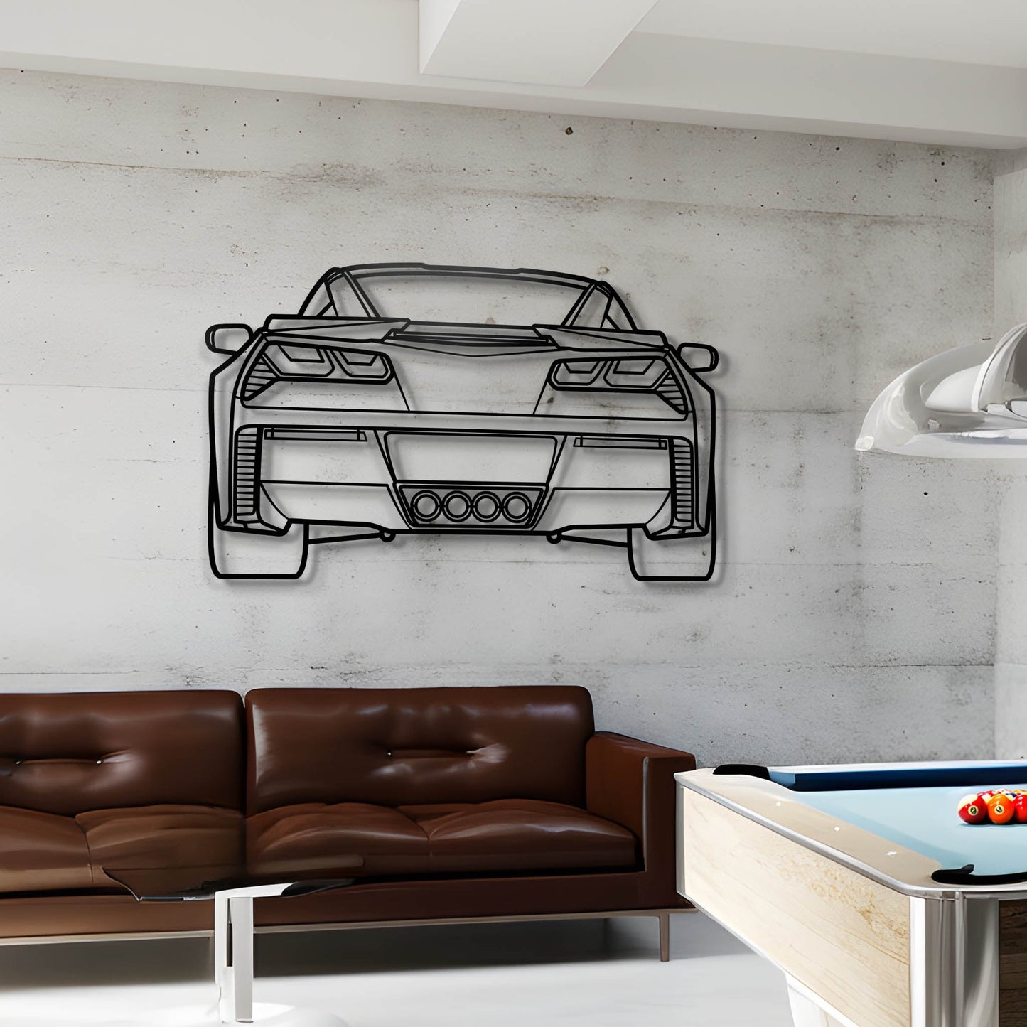 2019 Corvette Z06 C7 Back Metal Silhouette