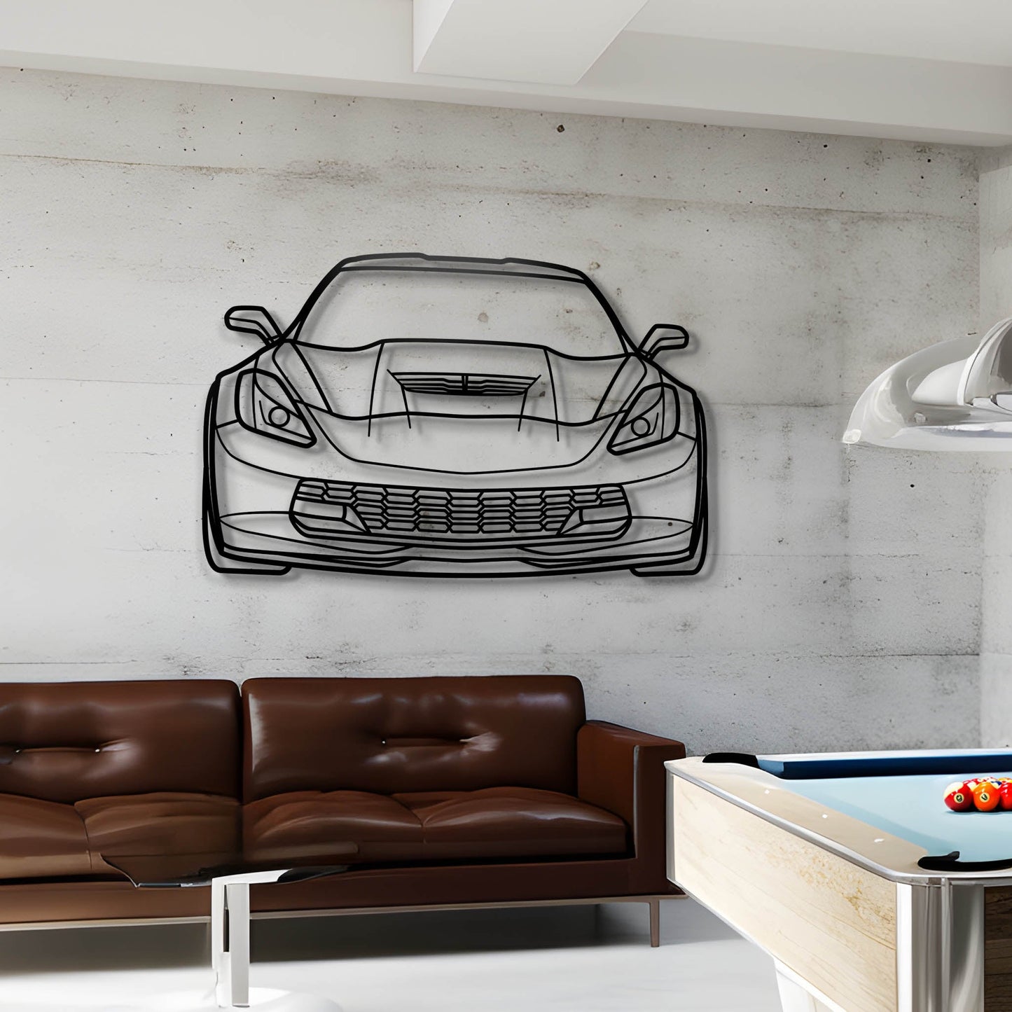 2019 Corvette Z06 C7 Front Metal Silhouette