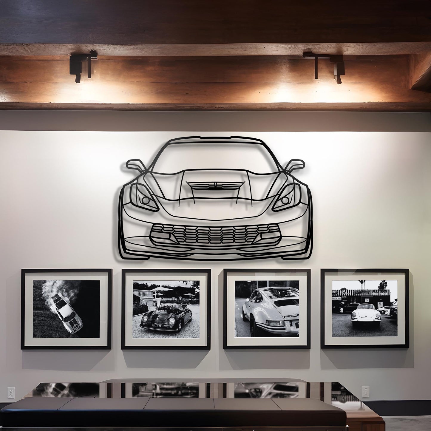 2019 Corvette Z06 C7 Front Metal Silhouette