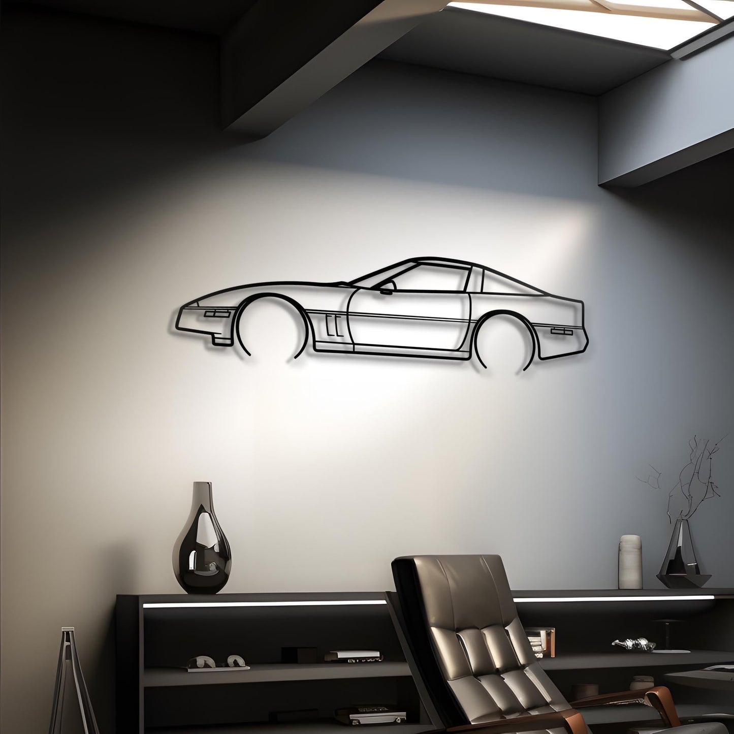 1989 Corvette C4 Metal Silhouette