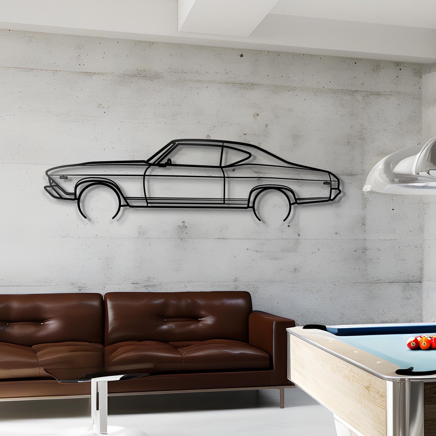 1969 Chevelle SS Metal Silhouette