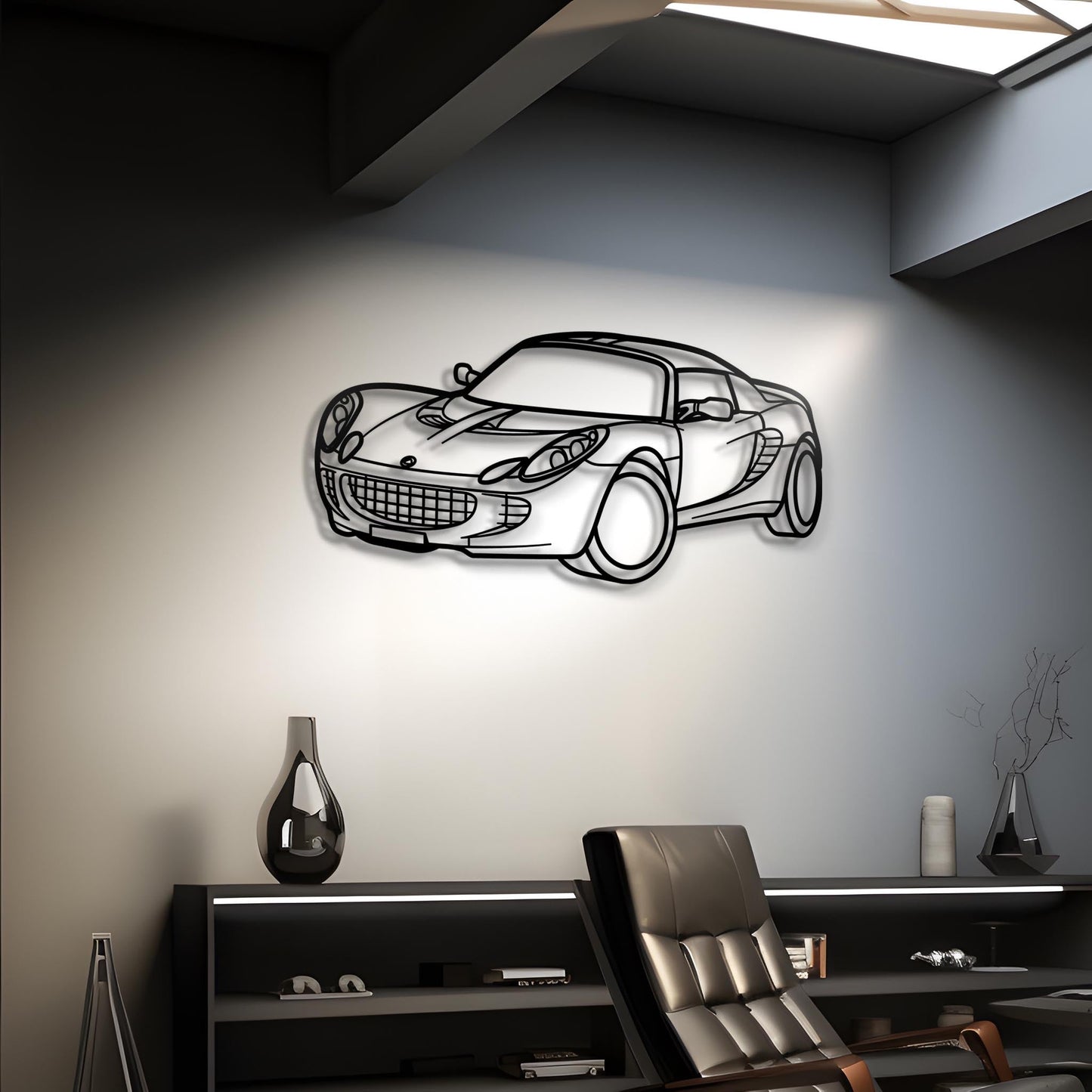 2009 Elise Diagonal Metal Silhouette