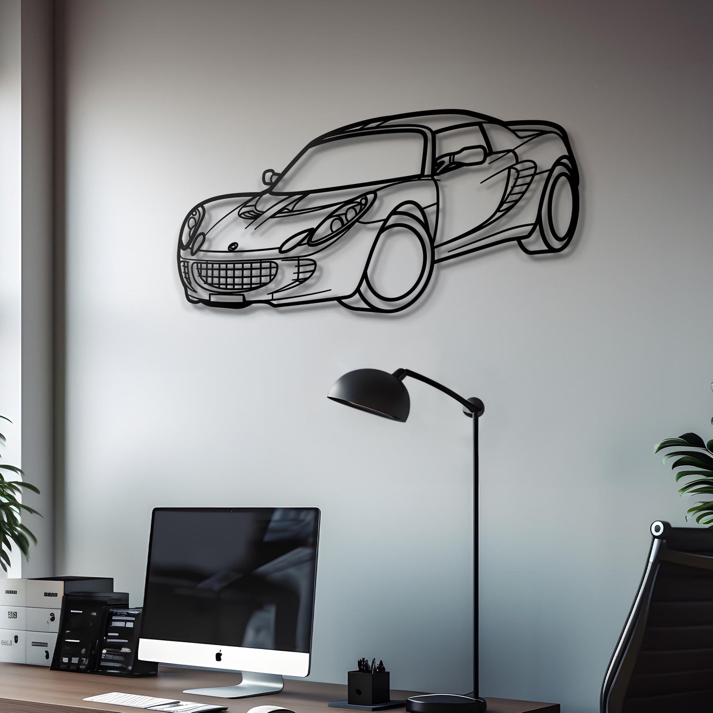2009 Elise Diagonal Metal Silhouette