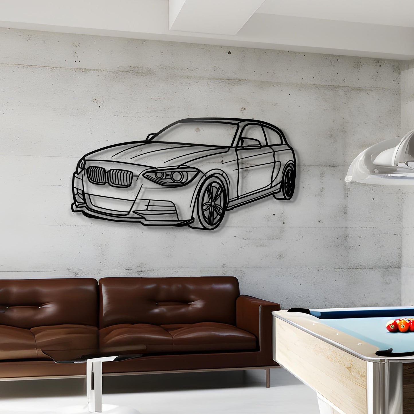 2013 M135i Diagonal Metal Silhouette