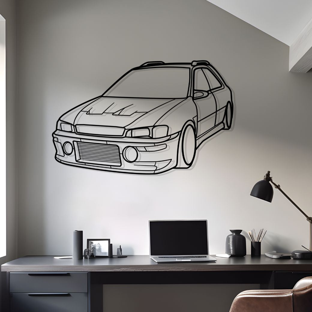 1996 WRX STi GF8 Diagonal Metal Silhouette