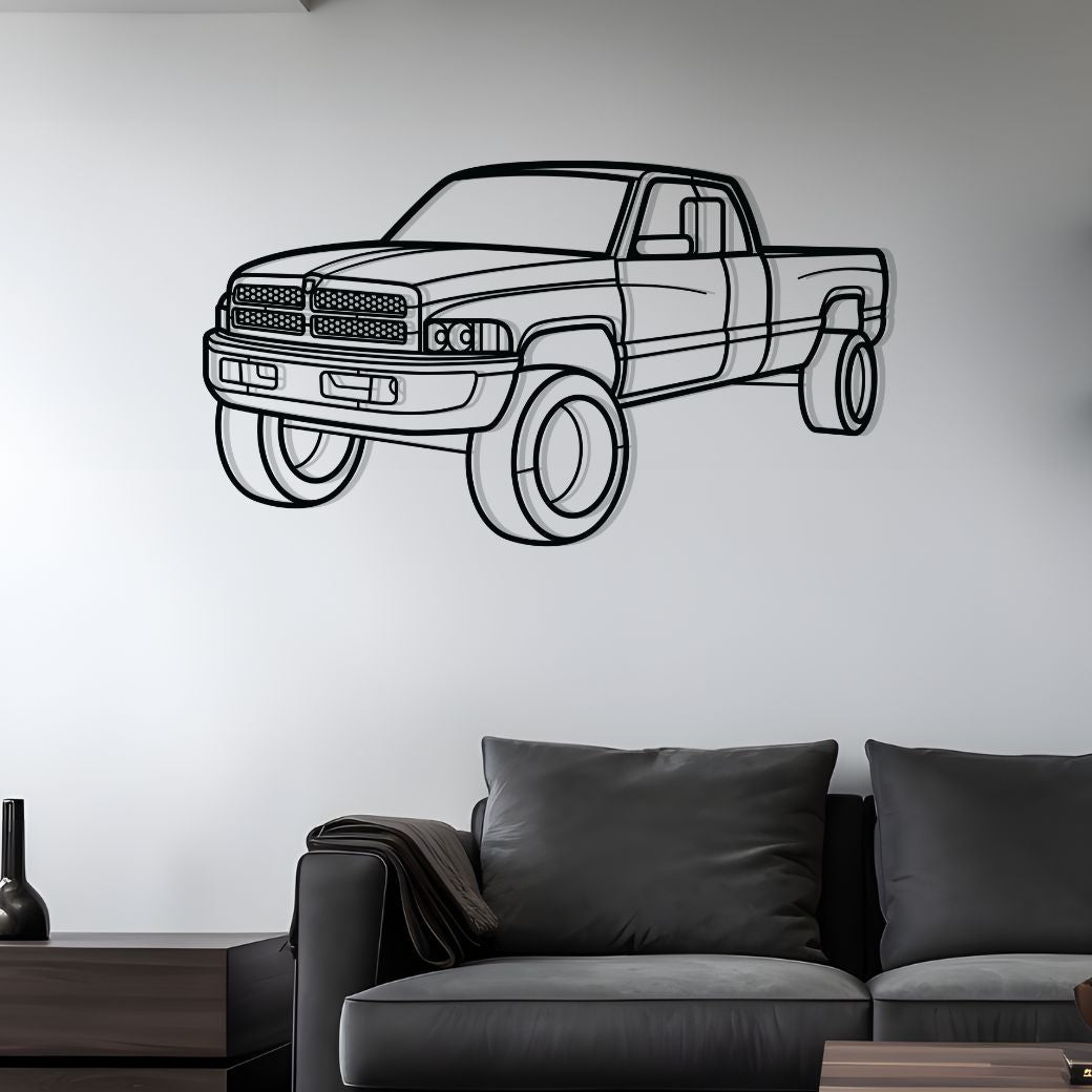 2001 Ram 3500 Diagonal Metal Silhouette