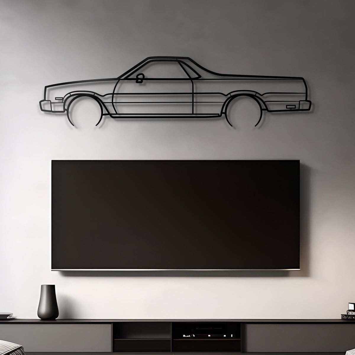 1984 El Camino SS Metal Silhouette Steel Wall Art — Custom Laser Cut Silhouettes by Steelshape