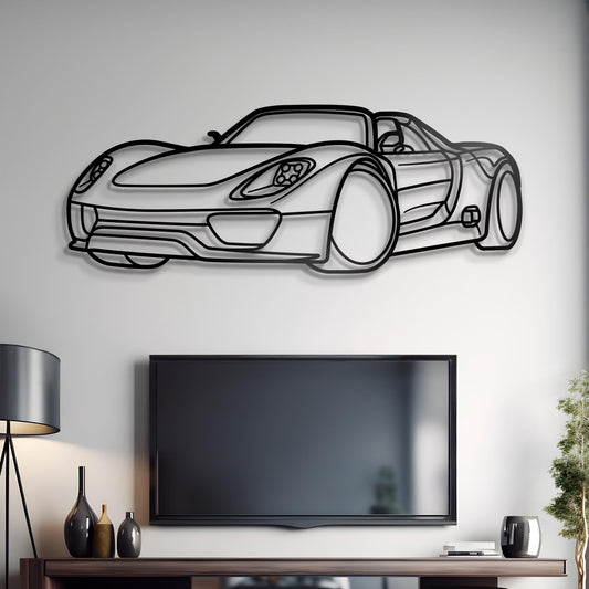 2024 Porsche 918 Spyder Diagonal Metal Silhouette