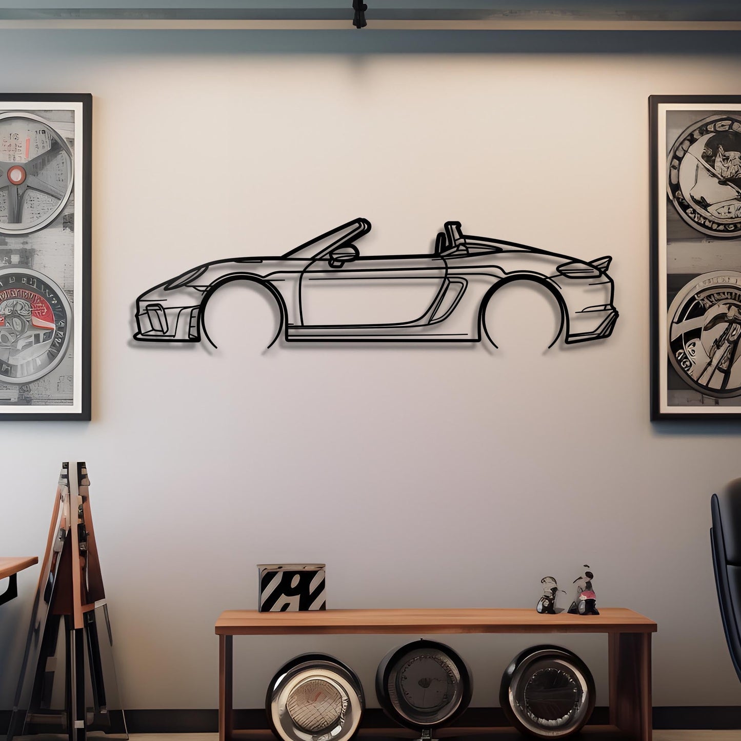 2023 Porsche 718 Spyder Metal Silhouette