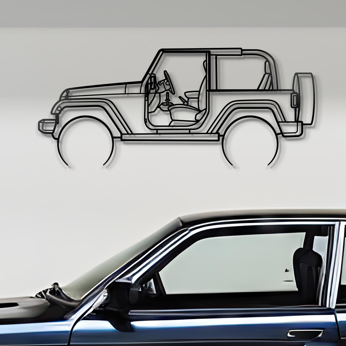 2008 Wrangler Rubicon Metal Silhouette Steel Wall Art — Custom Laser Cut Silhouettes by Steelshape