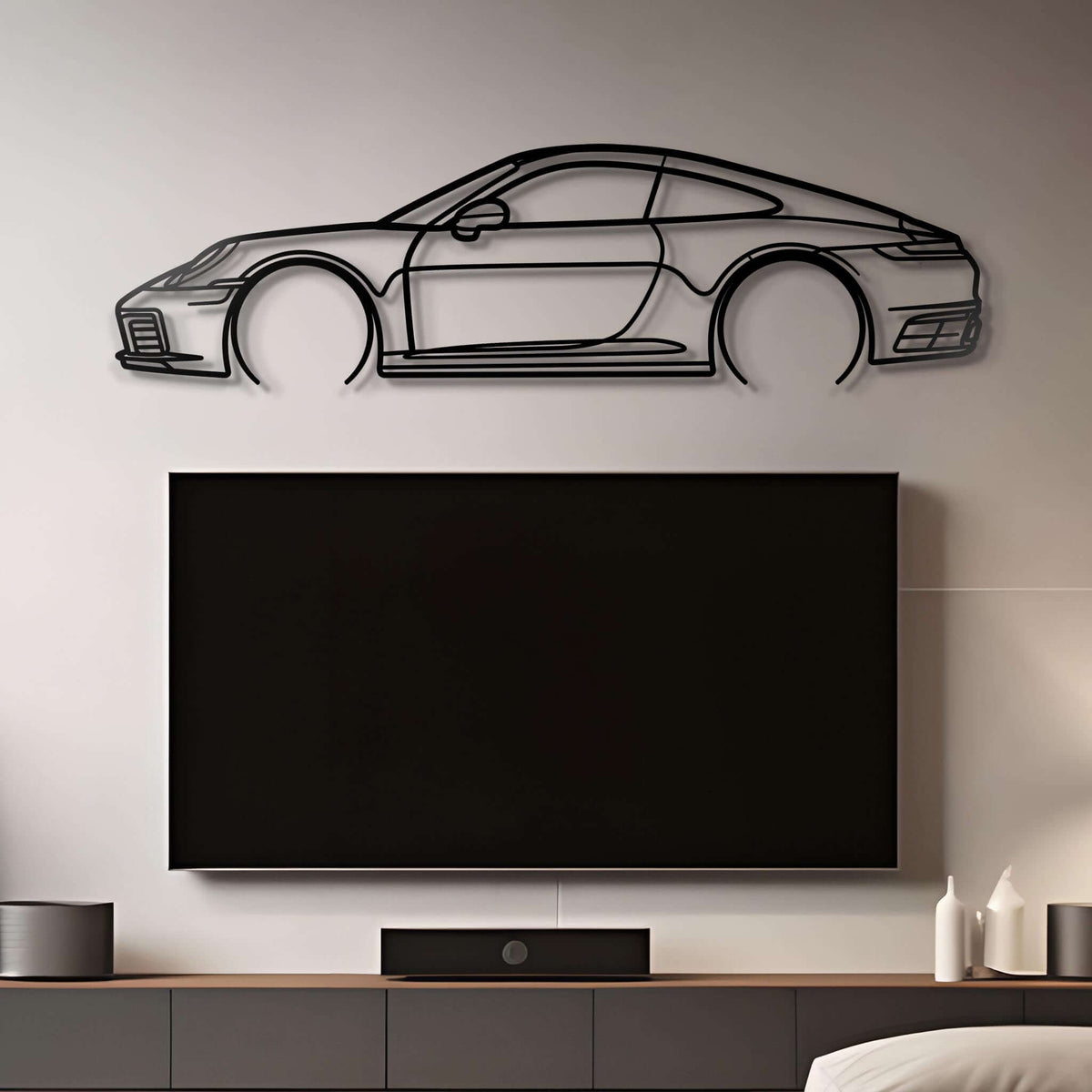2022 911 Carrera S Metal Silhouette Steel Wall Art — Custom Laser Cut Silhouettes by Steelshape