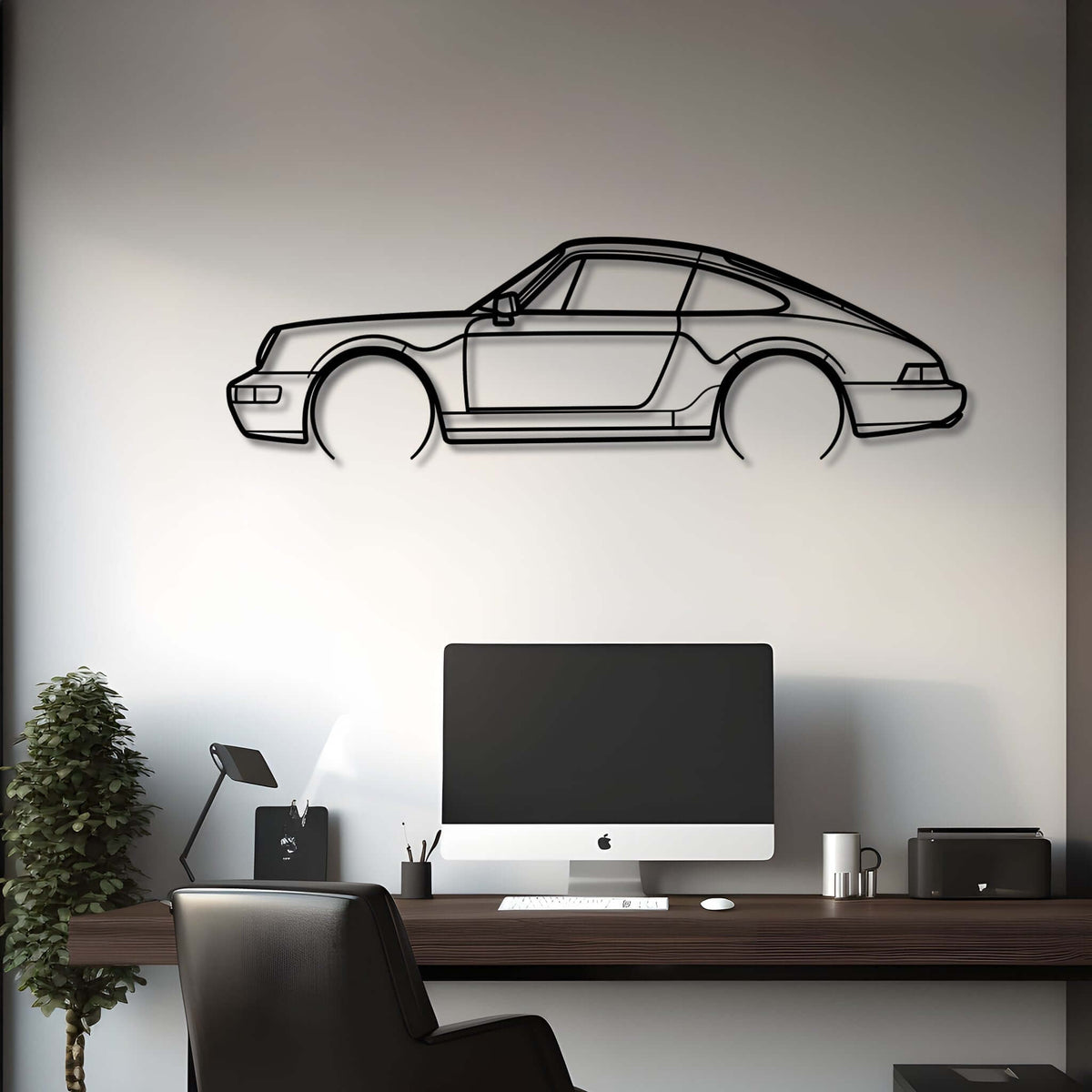 1994 911 (964) Carrera 2 S Metal Silhouette Steel Wall Art — Custom Laser Cut Silhouettes by Steelshape