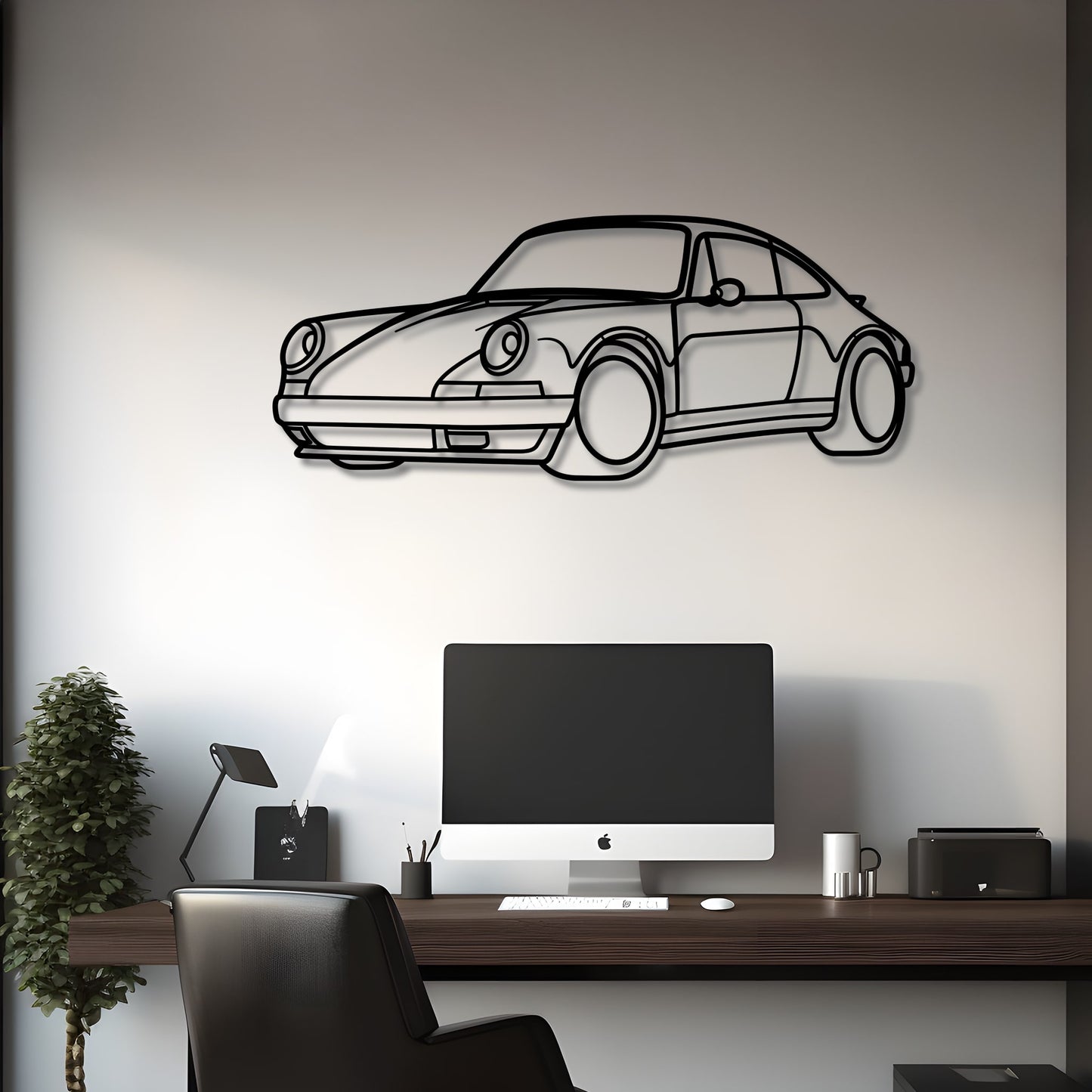 1994 Porsche 911 (964) Carrera Diagonal Metal Silhouette