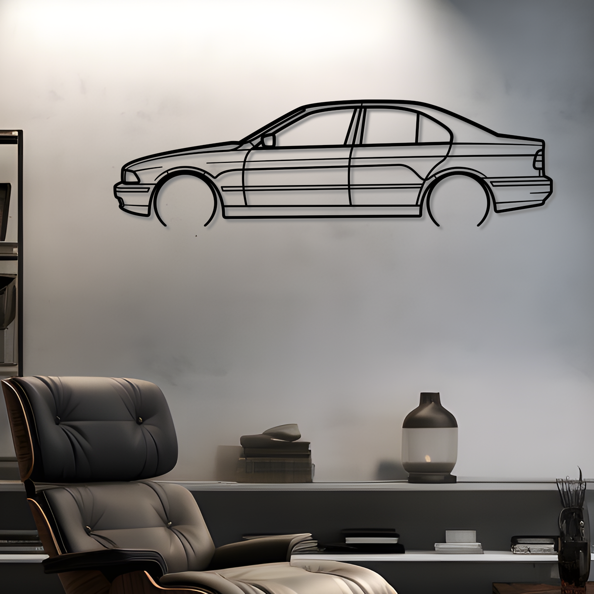 1999 E39 Metal Silhouette Steel Wall Art — Custom Laser Cut Silhouettes by Steelshape