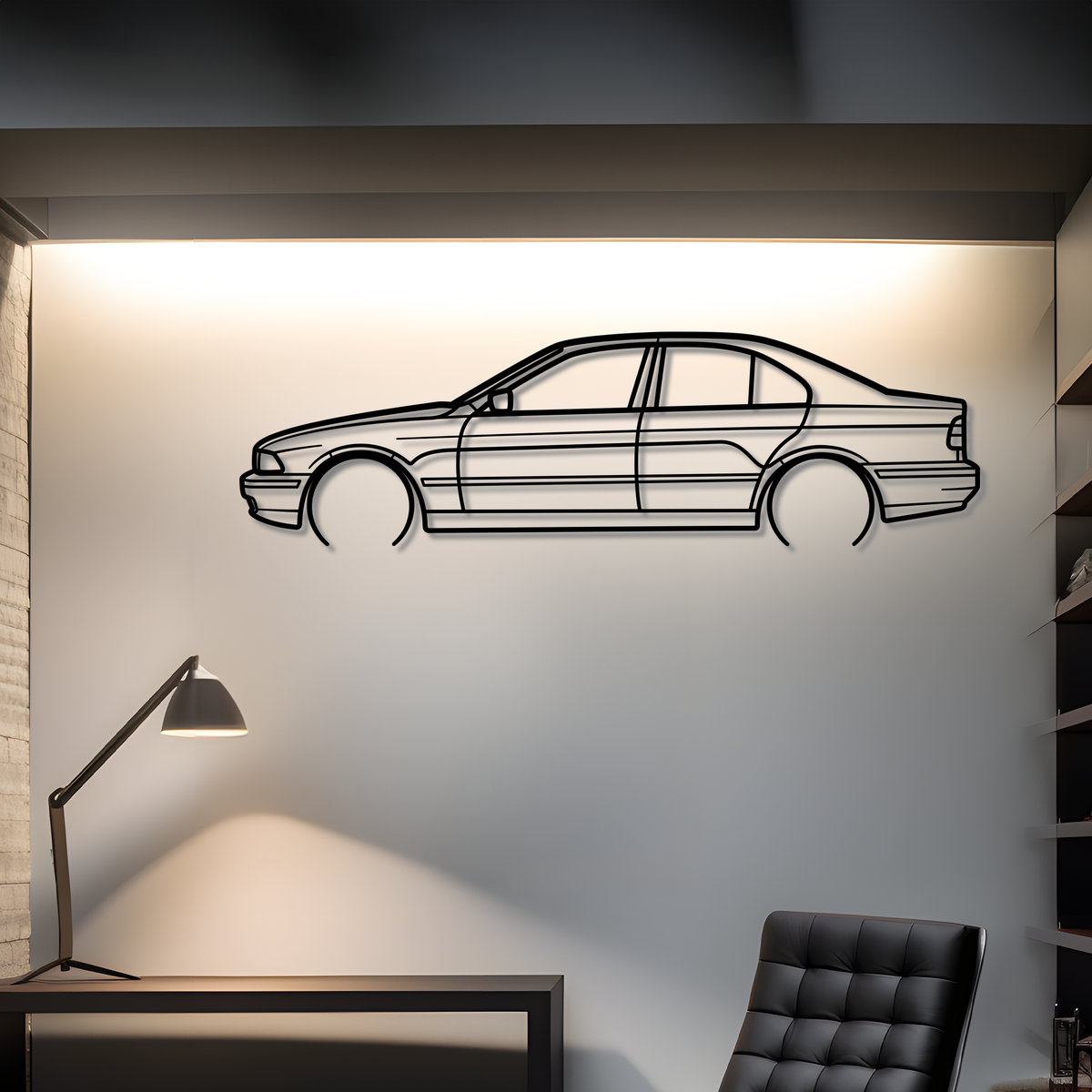 1999 E39 Metal Silhouette Steel Wall Art — Custom Laser Cut Silhouettes by Steelshape