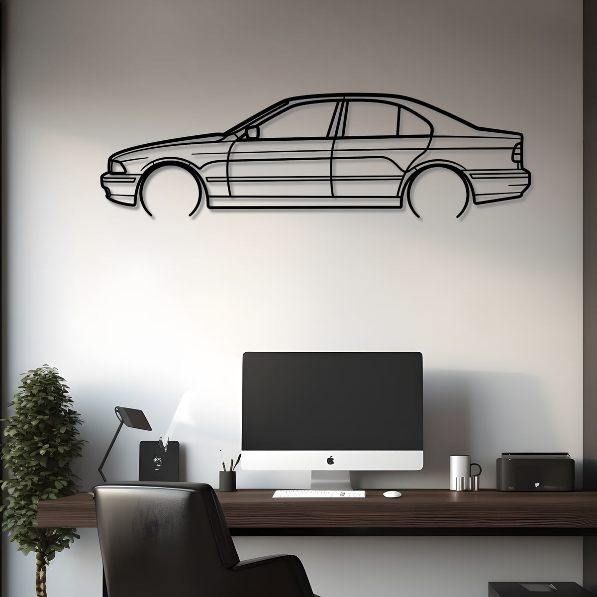 1999 E39 Metal Silhouette Steel Wall Art — Custom Laser Cut Silhouettes by Steelshape