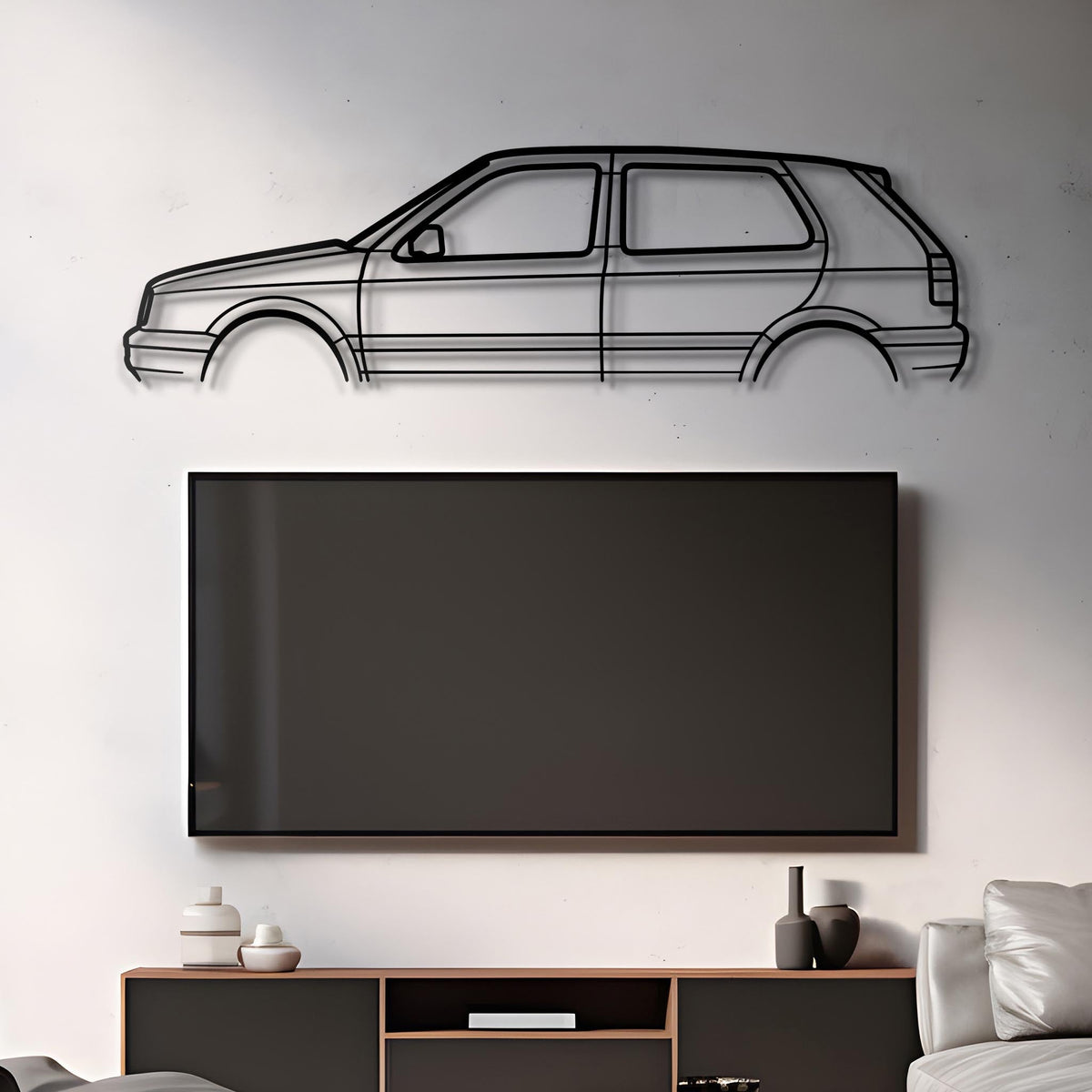 1996 Golf Mk3 Cut Metal Silhouette Steel Wall Art — Custom Laser Cut Silhouettes by Steelshape