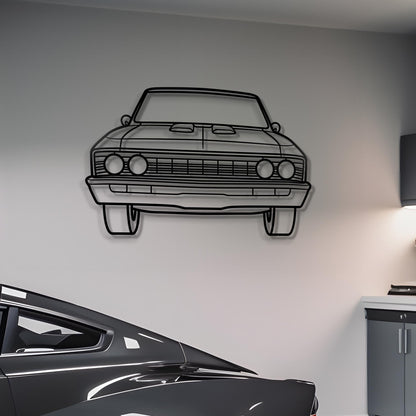 1967 Chevrolet Chevelle SS Front Metal Silhouette