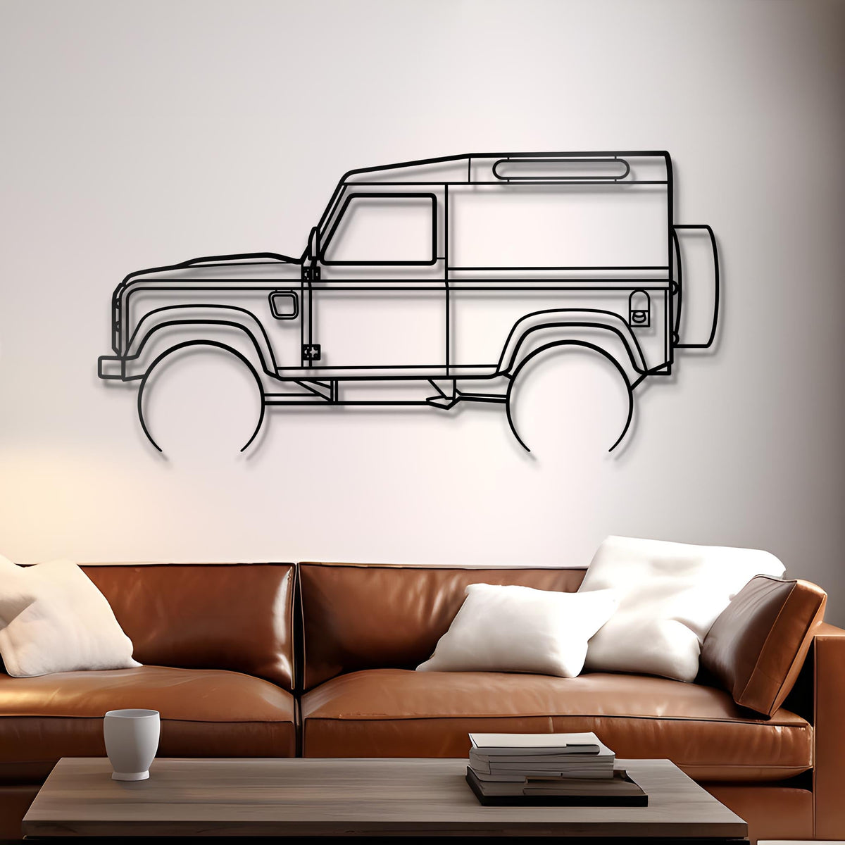 1990 Defender Metal Silhouette Steel Wall Art — Custom Laser Cut Silhouettes by Steelshape
