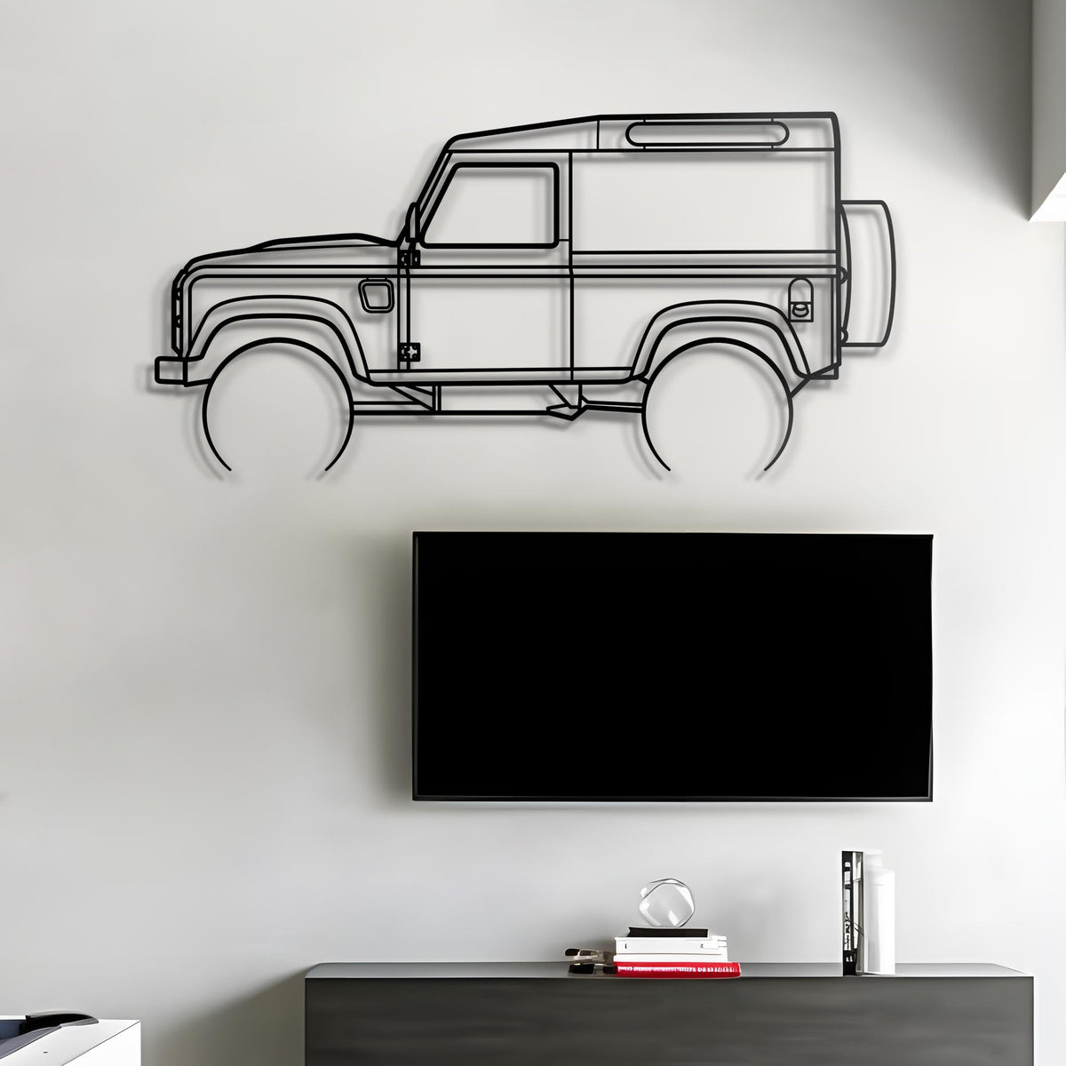 1990 Defender Metal Silhouette Steel Wall Art — Custom Laser Cut Silhouettes by Steelshape