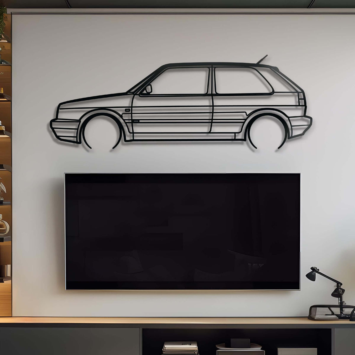 1987 Golf GTI Mk2 Metal Silhouette Steel Wall Art — Custom Laser Cut Silhouettes by Steelshape
