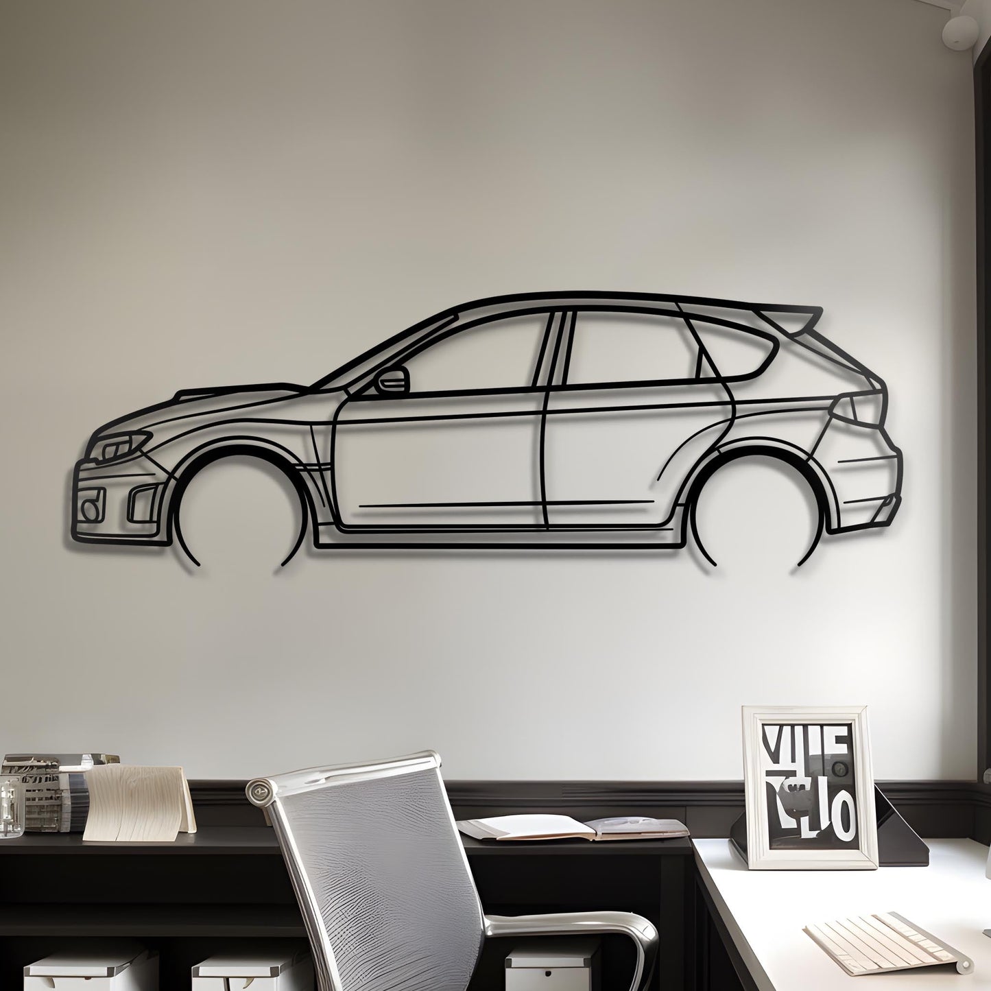 2014 Subaru Impreza WRX STI Hatchback Metal Silhouette