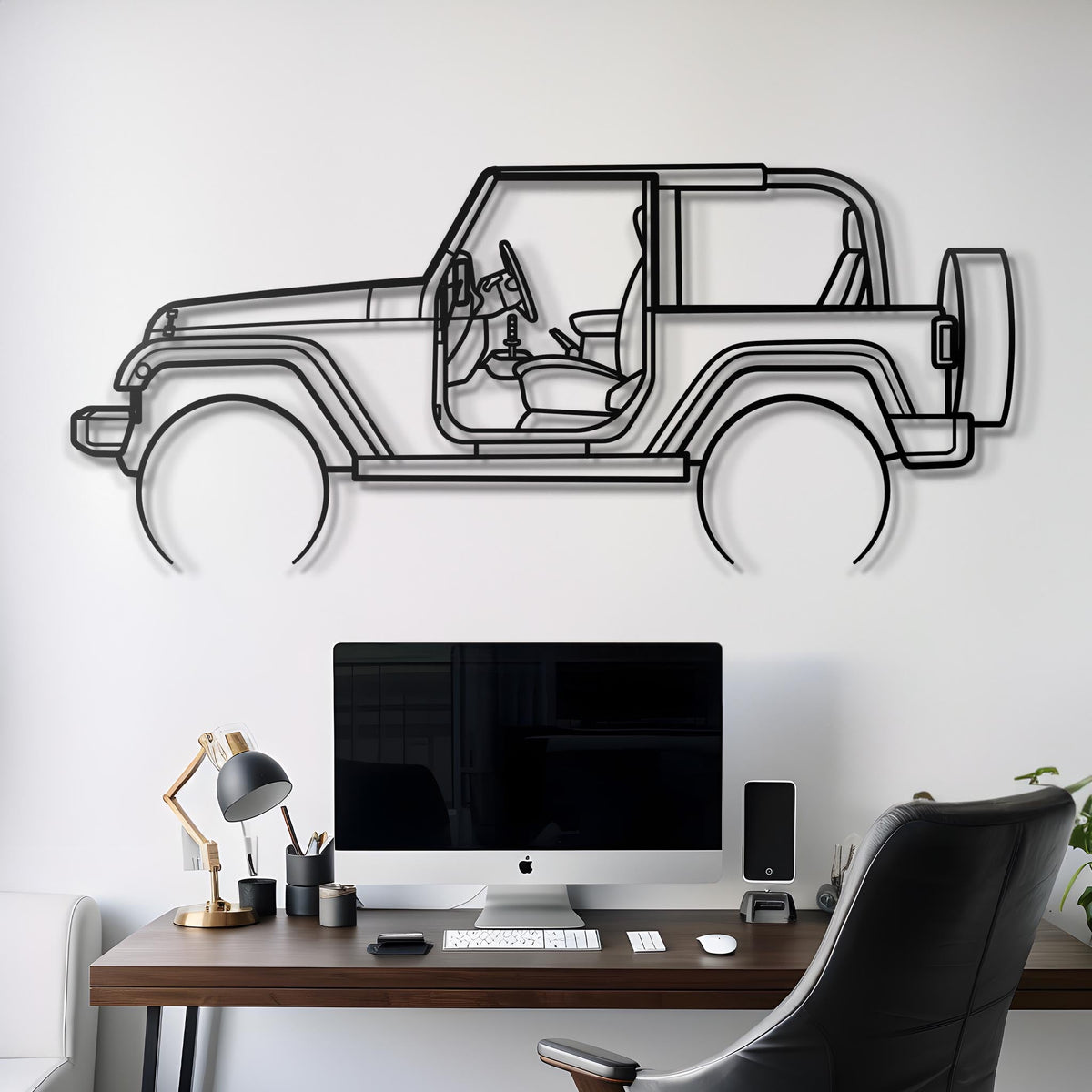 2008 Wrangler Rubicon Metal Silhouette Steel Wall Art — Custom Laser Cut Silhouettes by Steelshape