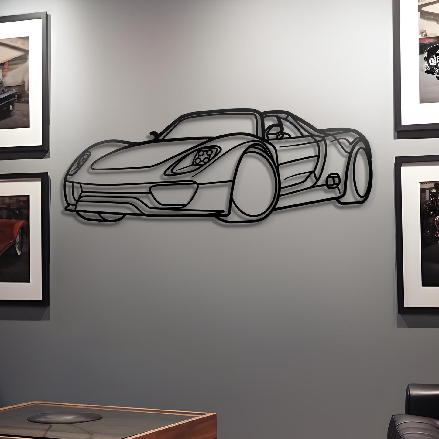 2024 Porsche 918 Spyder Diagonal Metal Silhouette