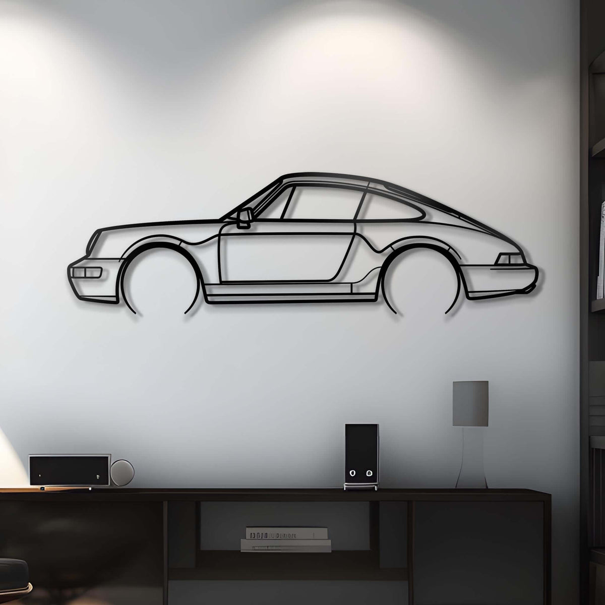 1994 911 (964) Carrera 2 S Metal Silhouette Steel Wall Art — Custom Laser Cut Silhouettes by Steelshape