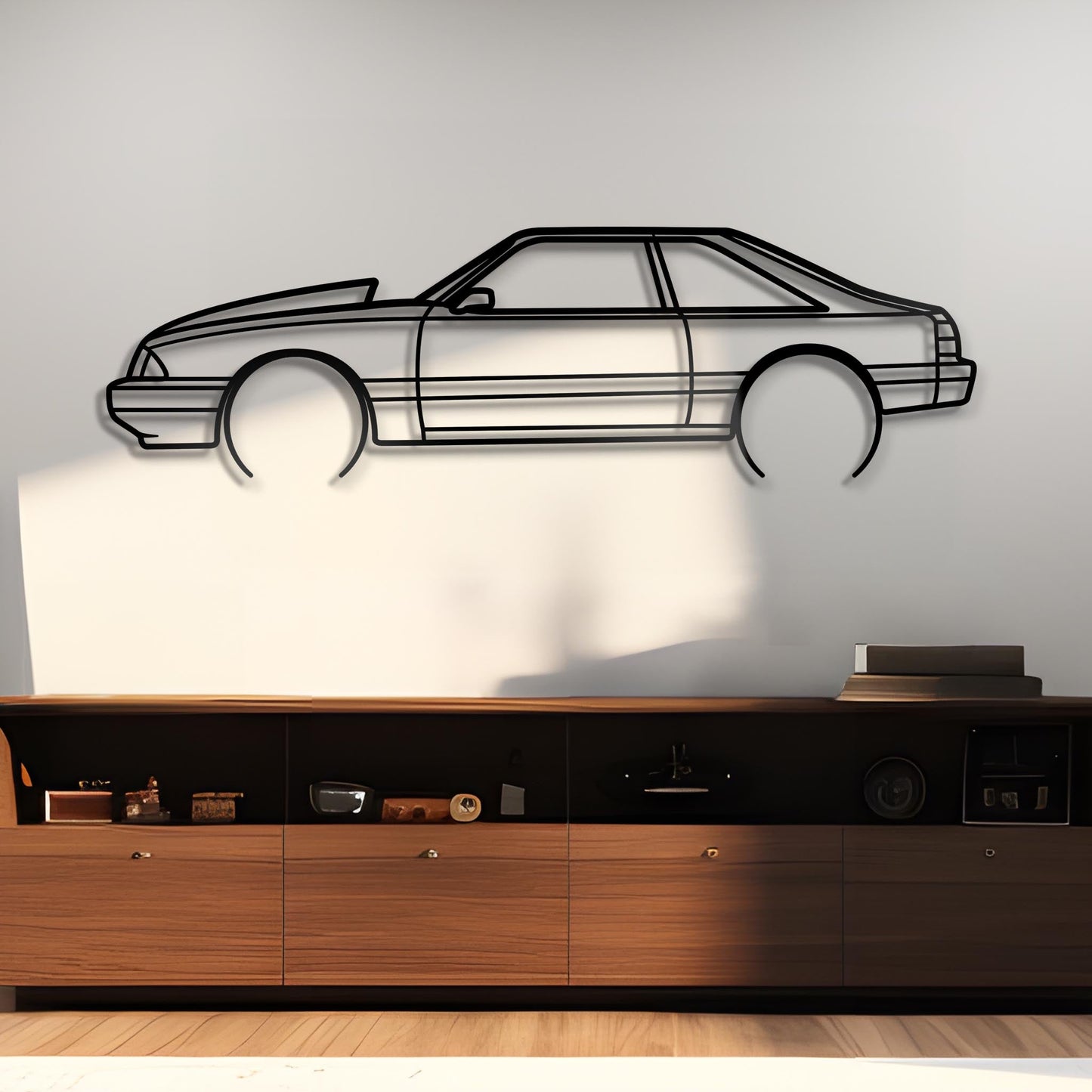 1984 Ford Mustang Foxbody Metal Silhouette