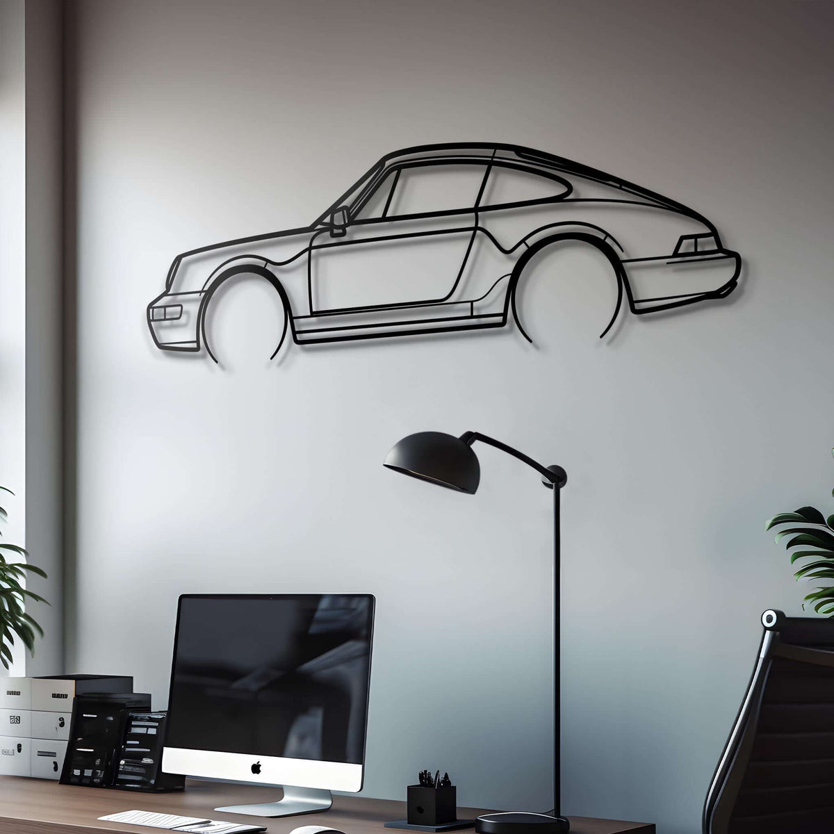 1994 911 (964) Carrera 2 S Metal Silhouette Steel Wall Art — Custom Laser Cut Silhouettes by Steelshape