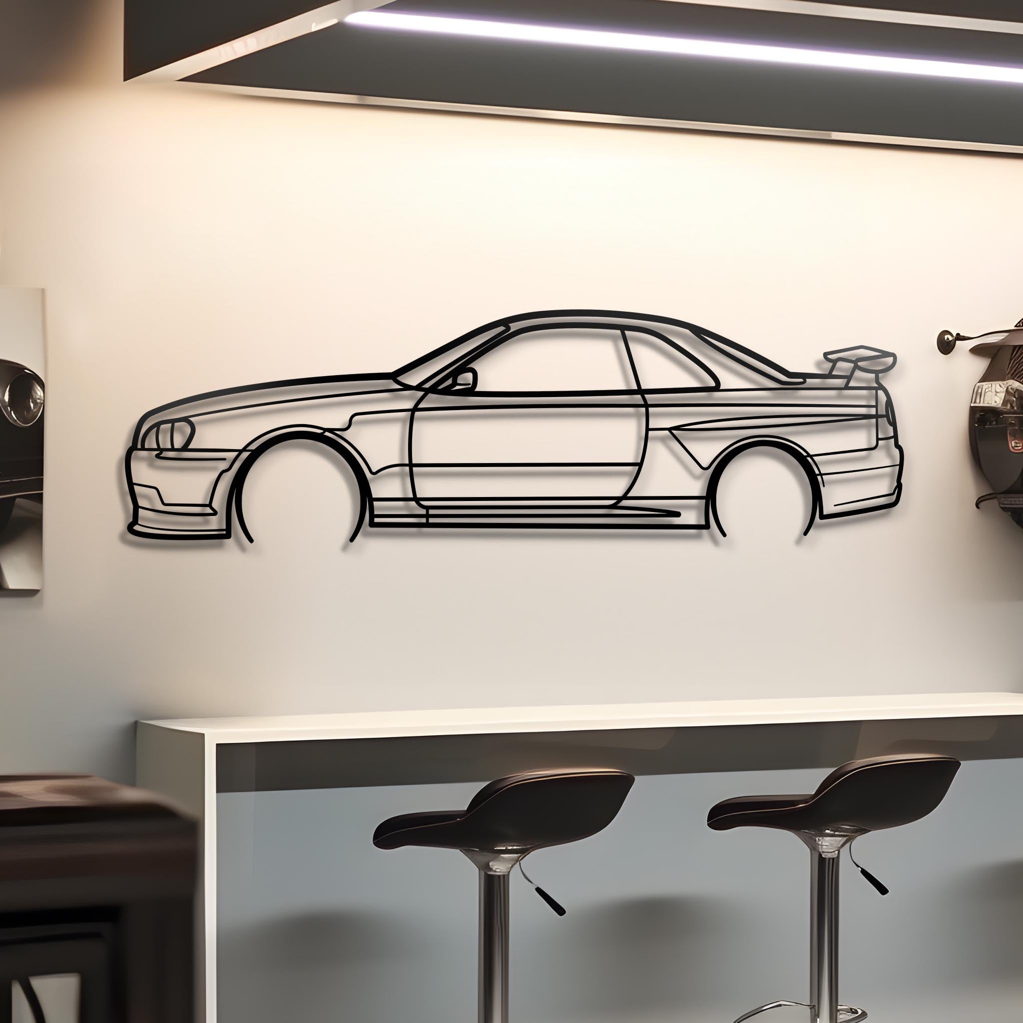 1999 Nissan Skyline R34 Metal Silhouette