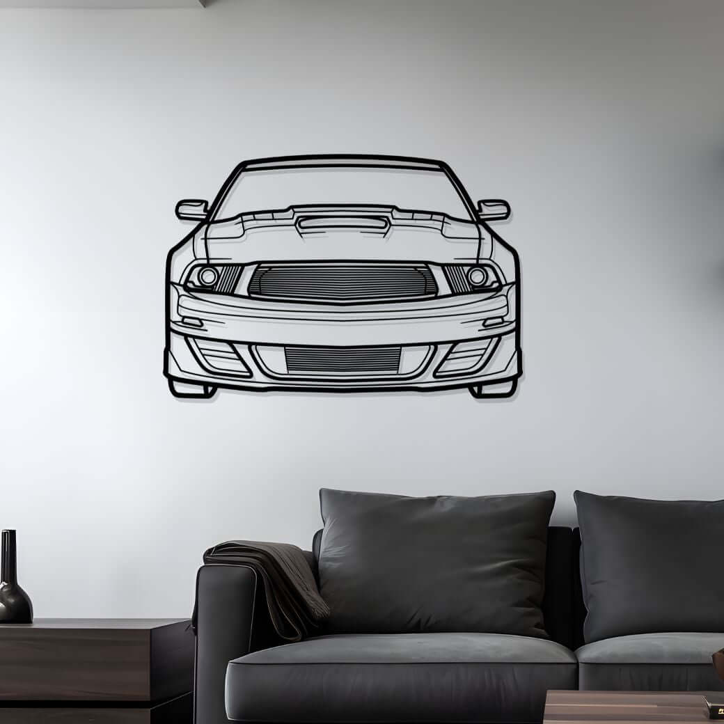 2012 Mustang V6 Front Metal Silhouette Steel Wall Art — Custom Laser Cut Silhouettes by Steelshape