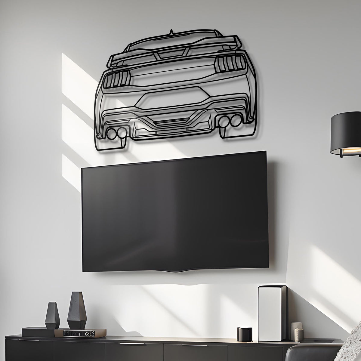 2024 Mustang Dark Horse Back Metal Silhouette Steel Wall Art — Custom Laser Cut Silhouettes by Steelshape