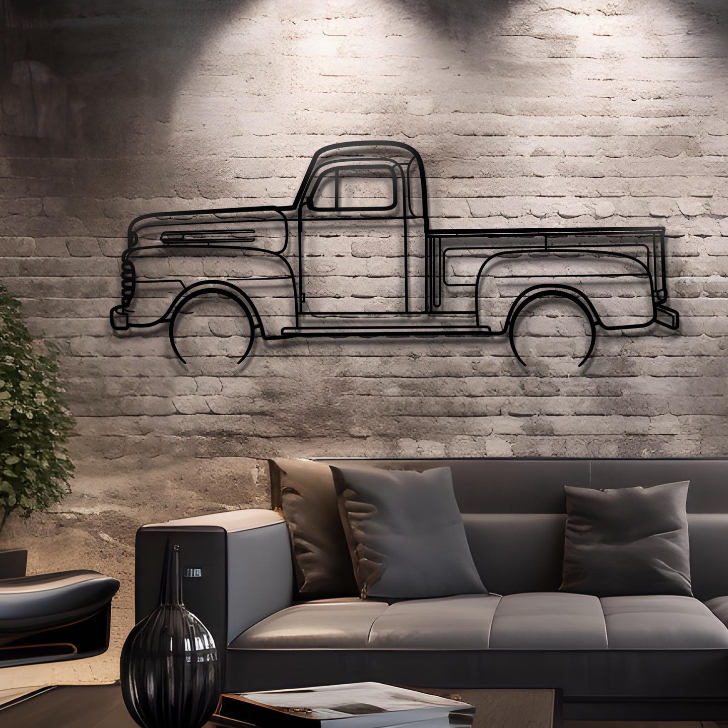 1948 Ford F1 Metal Silhouette