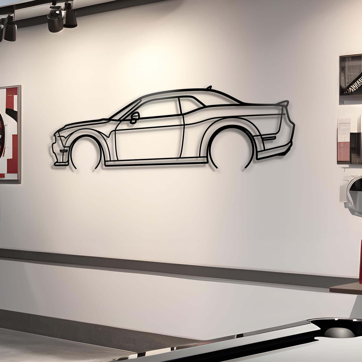 2019 Challenger SRT Hellcat Metal Silhouette Steel Wall Art — Custom Laser Cut Silhouettes by Steelshape