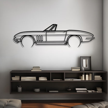 1966 Chevrolet Corvette Convertible Metal Silhouette