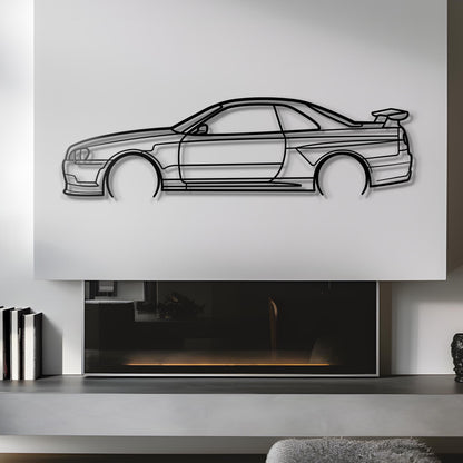 1999 Nissan Skyline R34 Metal Silhouette